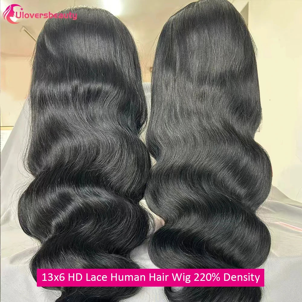 24 26 30Inch Body Wave Human Hair Wigs 13x6 HD Lace Human Hair Wig Raw Hair Wigs On Clearance Sale 220% Glueless Wigs Human Hair