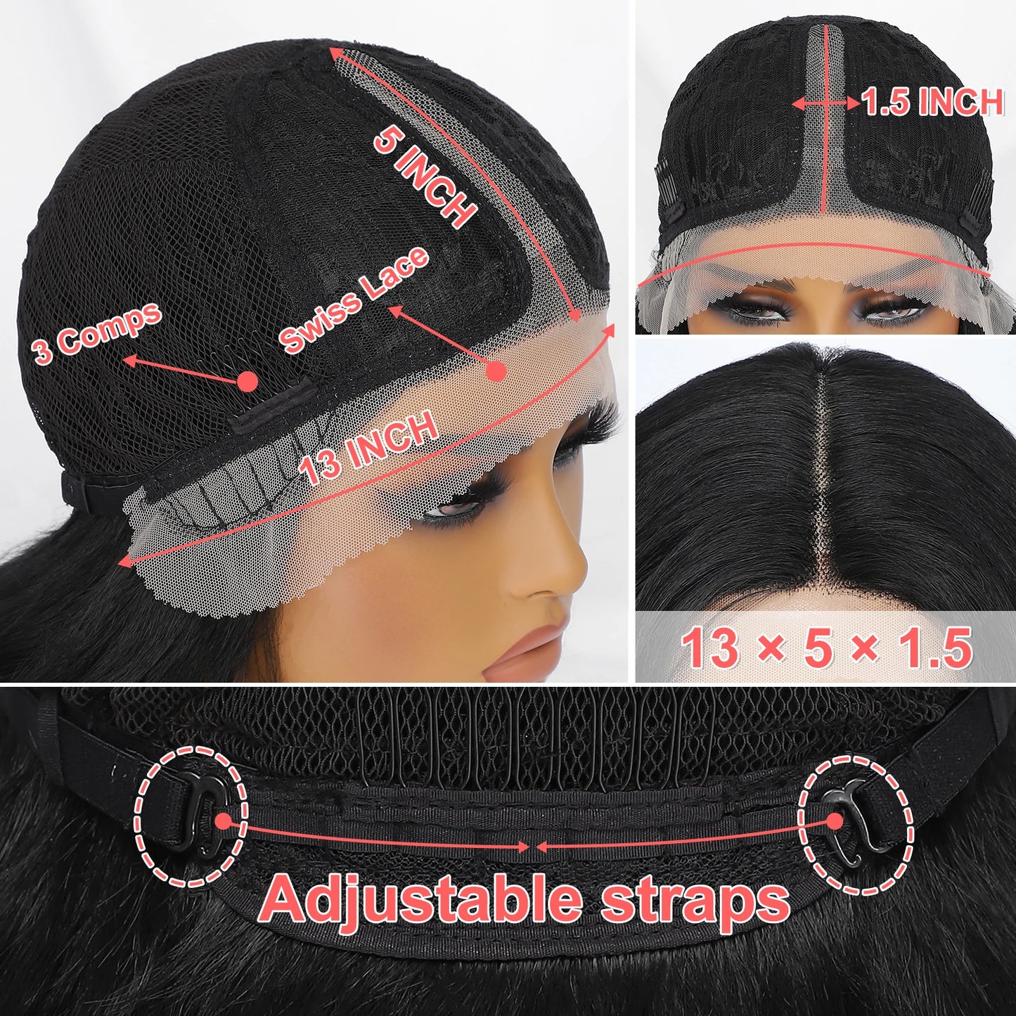 30-40 Inch 5x5 Glueless Human Hair Wig, 250 Density, 13x6 HD Transparent Lace Frontal, 13x4 Body Wave Lace Front Wig for Women
