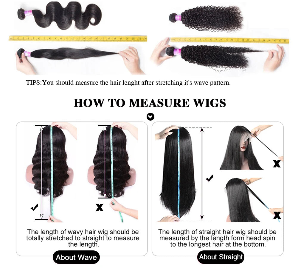 30-40 Inch 5x5 Glueless Human Hair Wig, 250 Density, 13x6 HD Transparent Lace Frontal, 13x4 Body Wave Lace Front Wig for Women