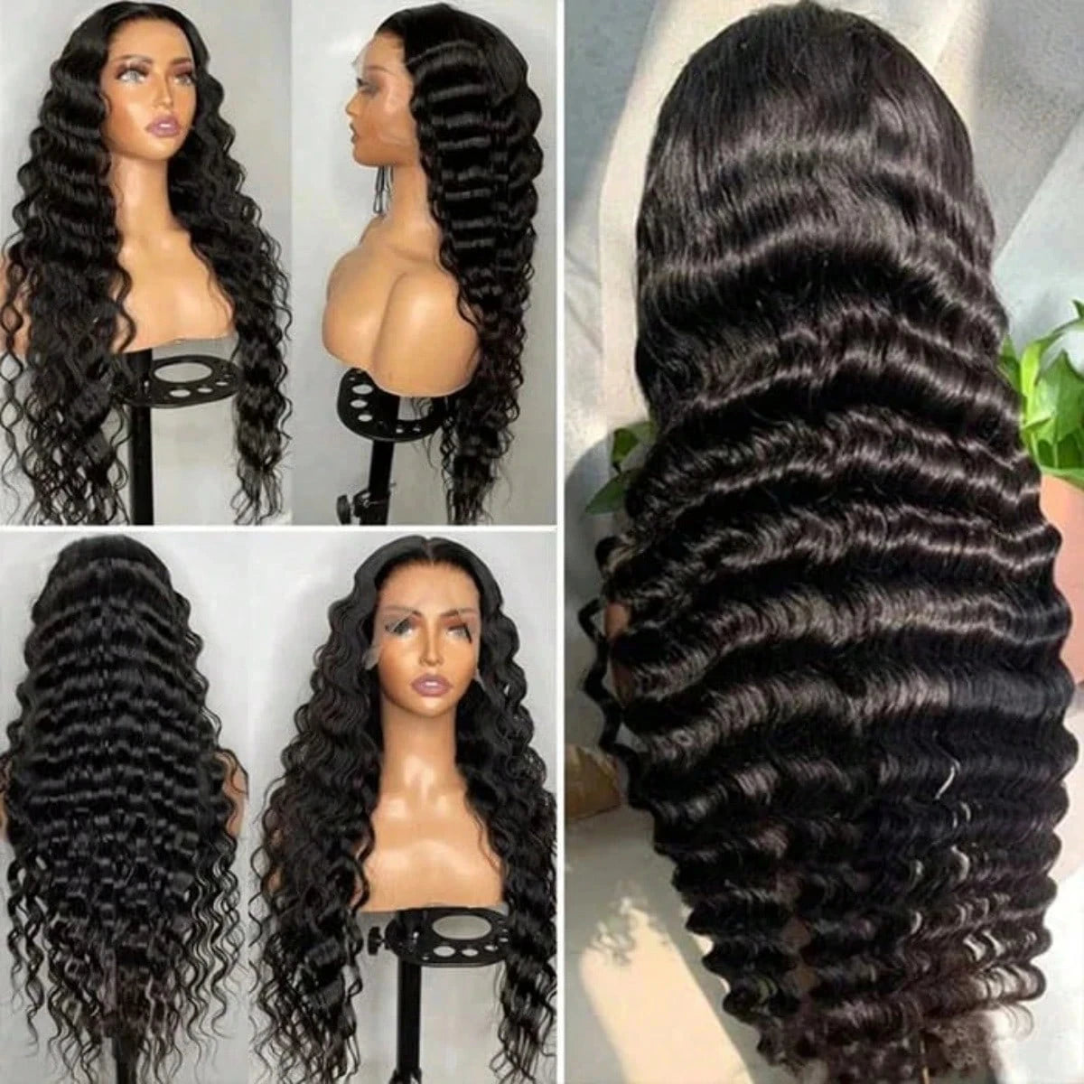 250 Density Curly 13x6 13×4 5×5 HD Transparent Deep Wave Lace Front Wig Human Hair For Black Women 40 42 Inch Pre Plucked Brazil