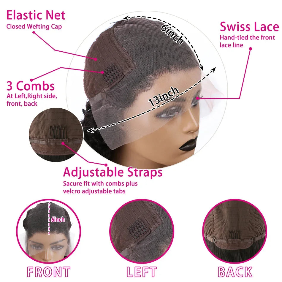 30 40 Inch 5x5 Glueless 250 Density 13x6 HD Transparent Lace Frontal Wig Human Hair 13x4 Body Wave Lace Front Wigs For Women