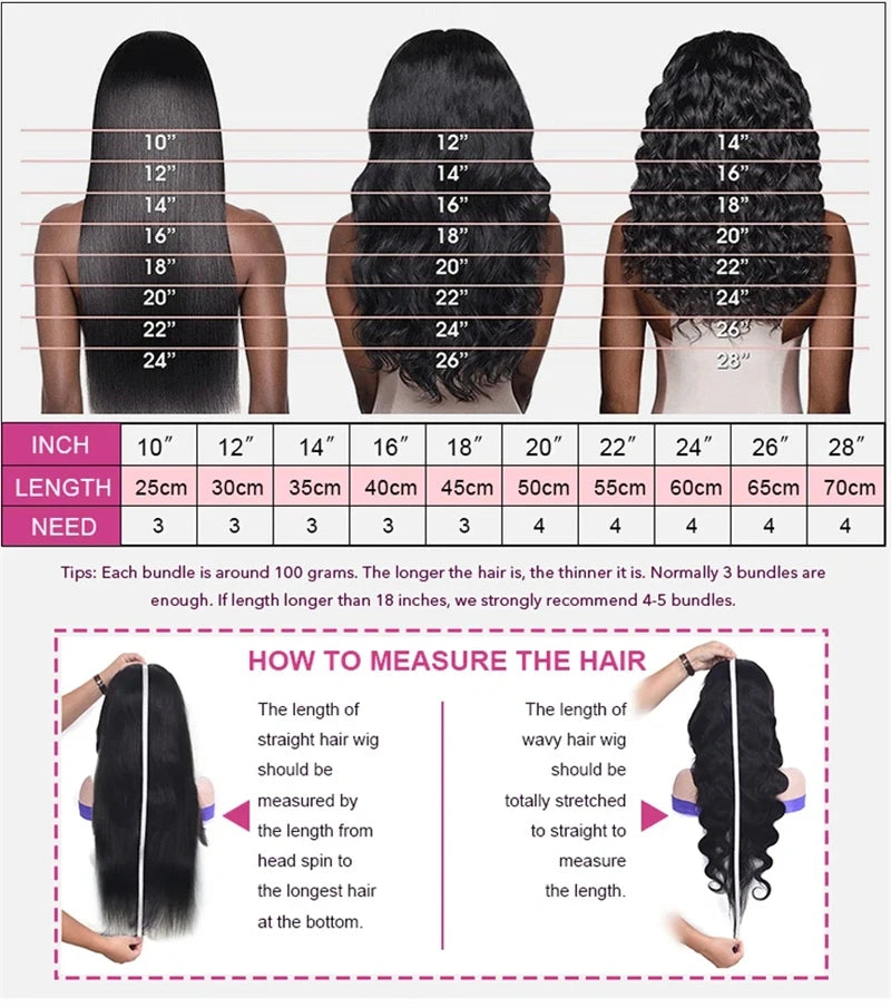30-40 Inch 5x5 Glueless Human Hair Wig, 250 Density, 13x6 HD Transparent Lace Frontal, 13x4 Body Wave Lace Front Wig for Women