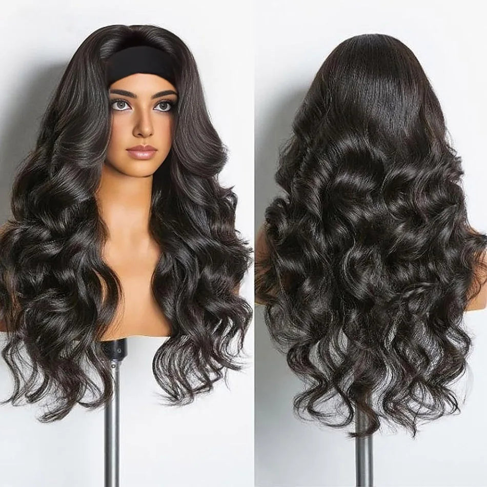 30 Inch Headband Wig Human Hair Body Wave Wig 250Density Virgin Human Hair Wigs For Black Women Brazilian Ready To Wear Wig