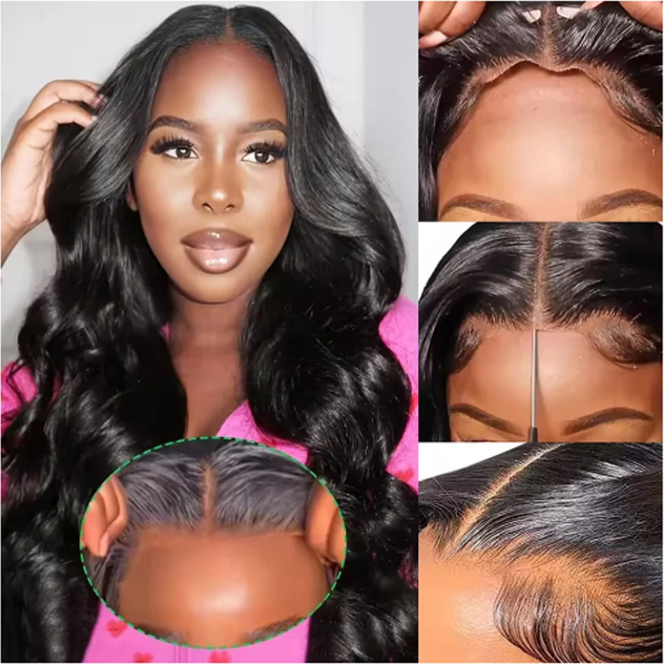 30-40 Inch 5x5 Glueless Human Hair Wig, 250 Density, 13x6 HD Transparent Lace Frontal, 13x4 Body Wave Lace Front Wig for Women