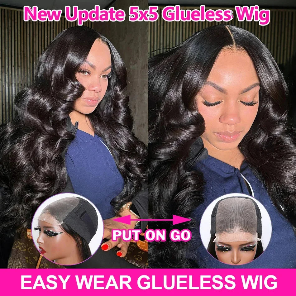 30 40 Inch 5x5 Glueless 250 Density 13x6 HD Transparent Lace Frontal Wig Human Hair 13x4 Body Wave Lace Front Wigs For Women