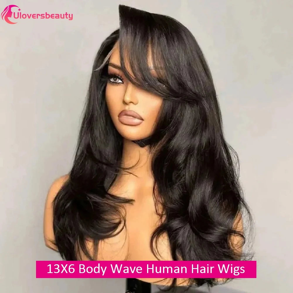 24 26 30Inch Body Wave Human Hair Wigs 13x6 HD Lace Human Hair Wig Raw Hair Wigs On Clearance Sale 220% Glueless Wigs Human Hair