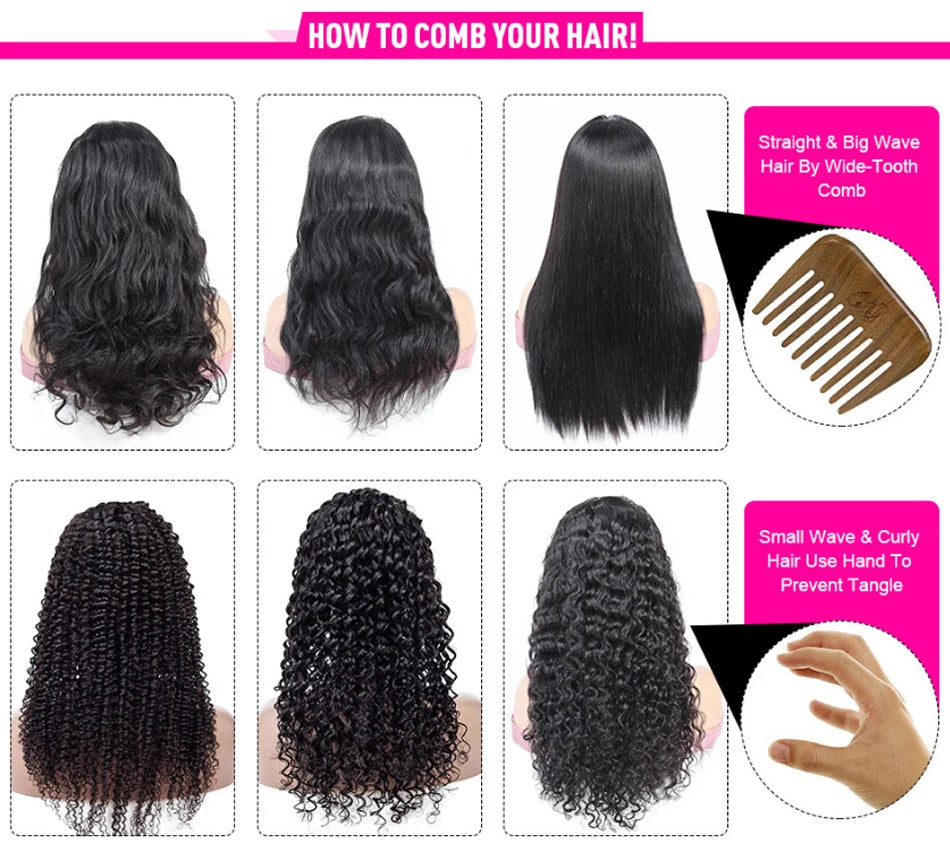 30-40 Inch 5x5 Glueless Human Hair Wig, 250 Density, 13x6 HD Transparent Lace Frontal, 13x4 Body Wave Lace Front Wig for Women