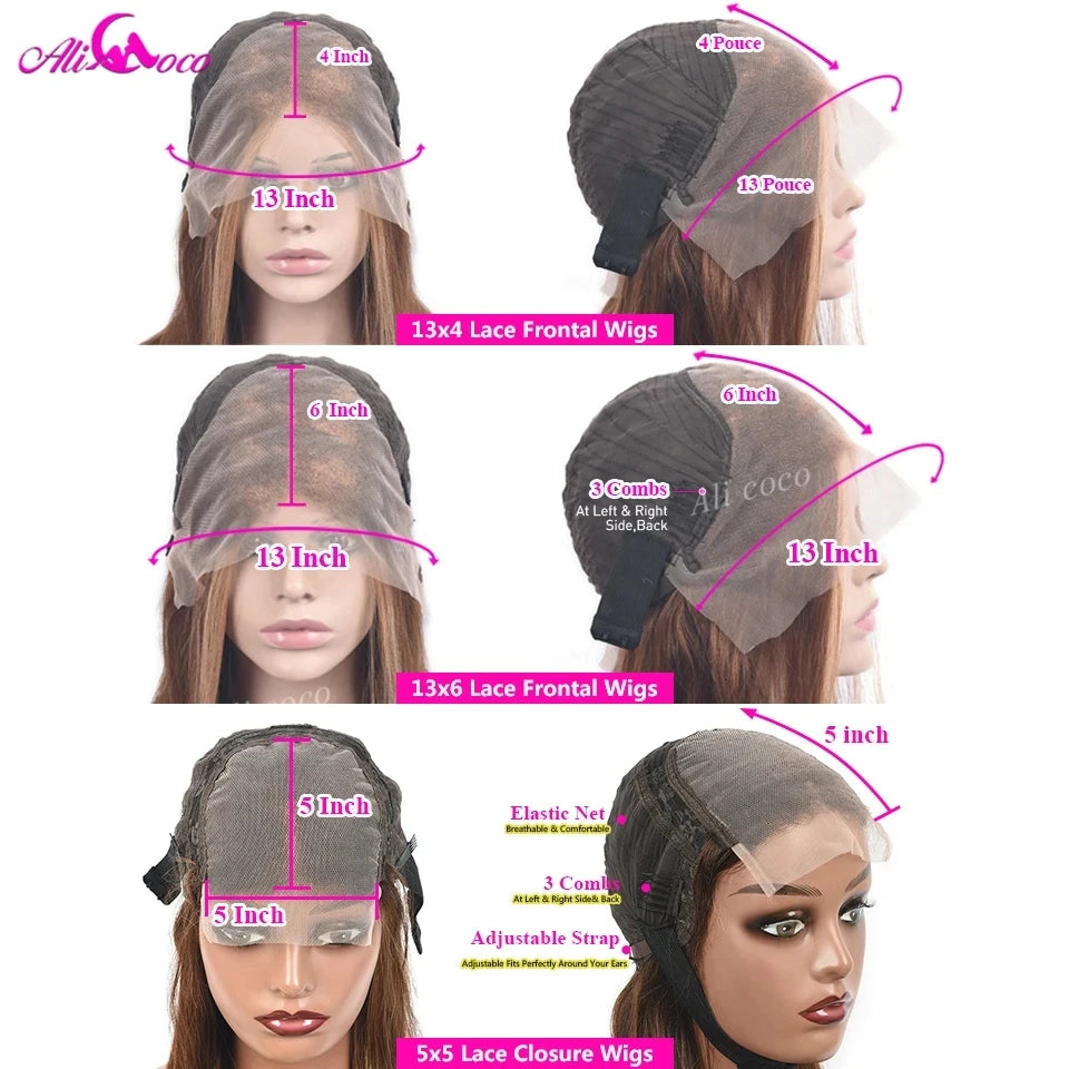 30-40 Inch 5x5 Glueless Human Hair Wig, 250 Density, 13x6 HD Transparent Lace Frontal, 13x4 Body Wave Lace Front Wig for Women