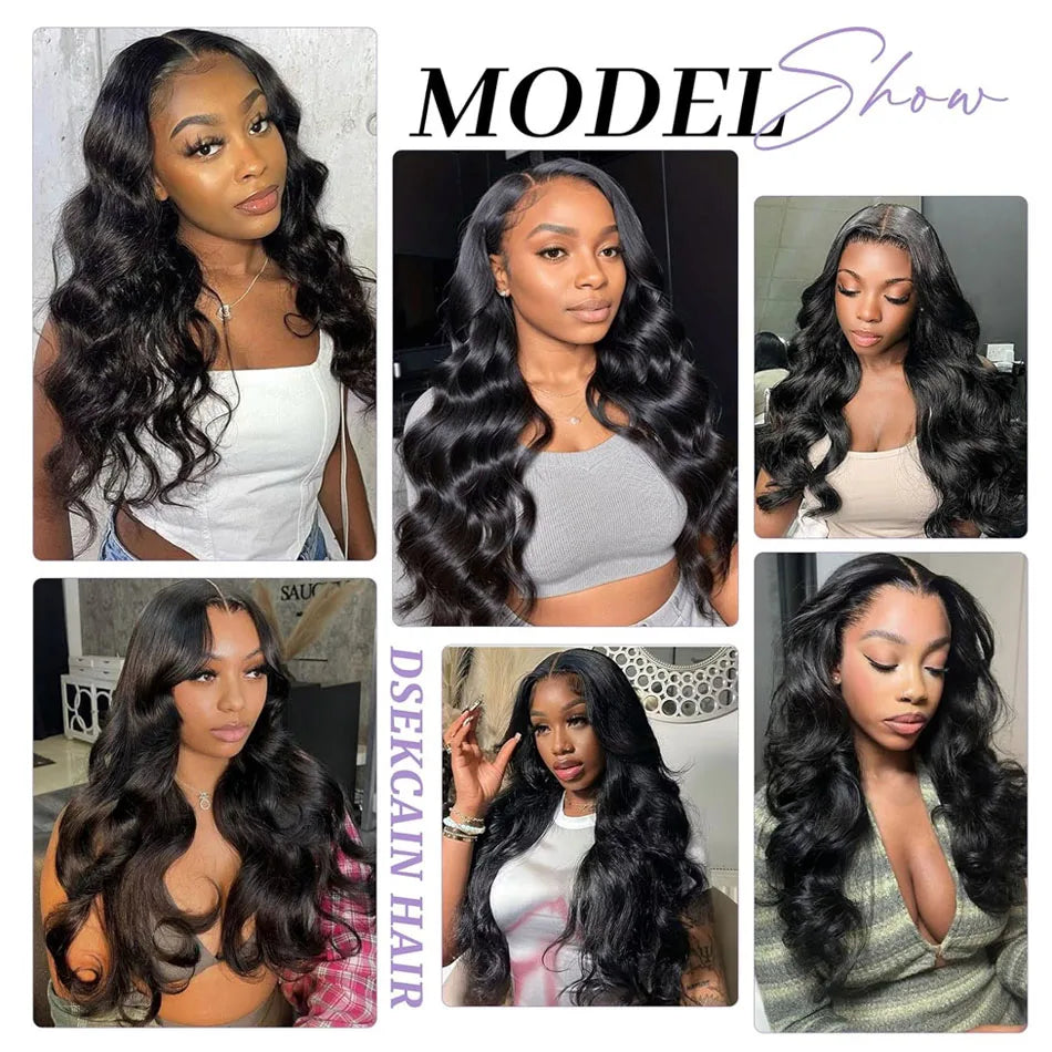 30-40 Inch 5x5 Glueless Human Hair Wig, 250 Density, 13x6 HD Transparent Lace Frontal, 13x4 Body Wave Lace Front Wig for Women