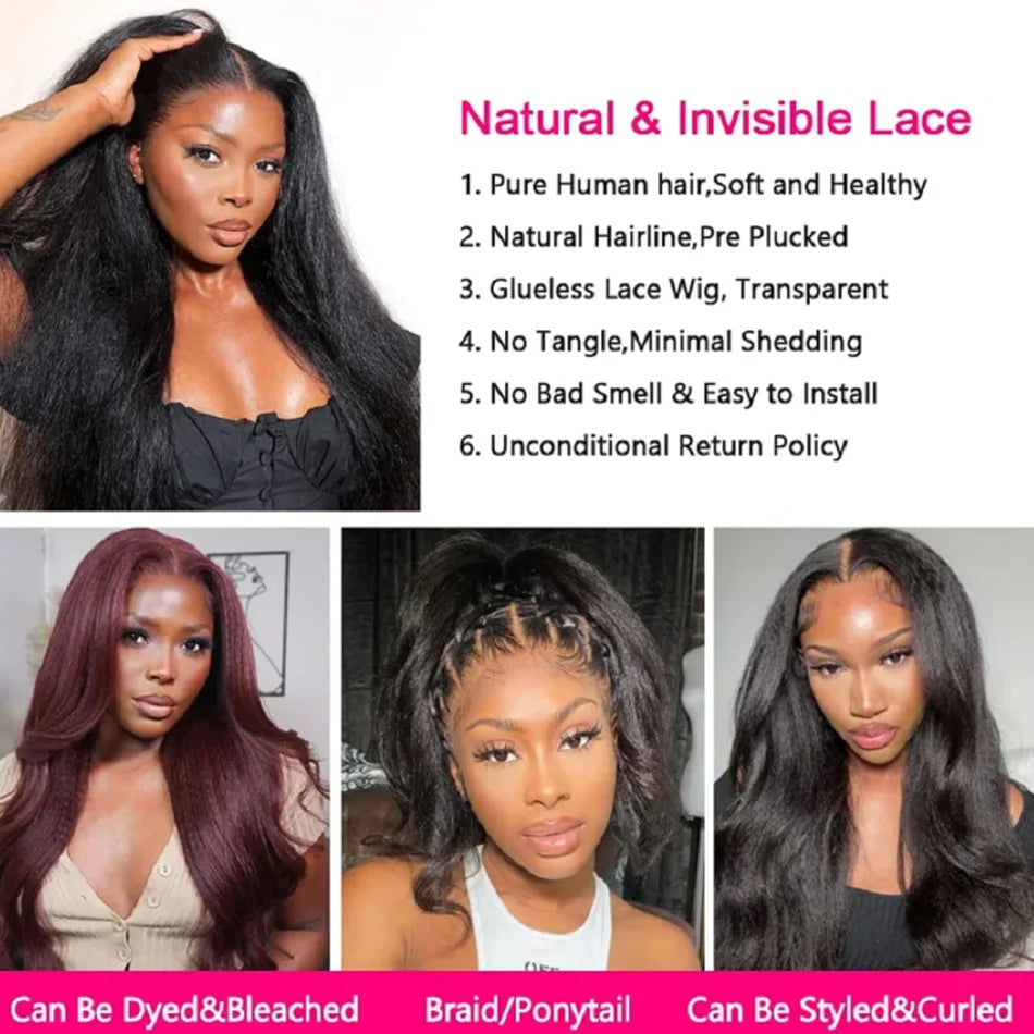 30-40 Inch 5x5 Glueless Human Hair Wig, 250 Density, 13x6 HD Transparent Lace Frontal, 13x4 Body Wave Lace Front Wig for Women