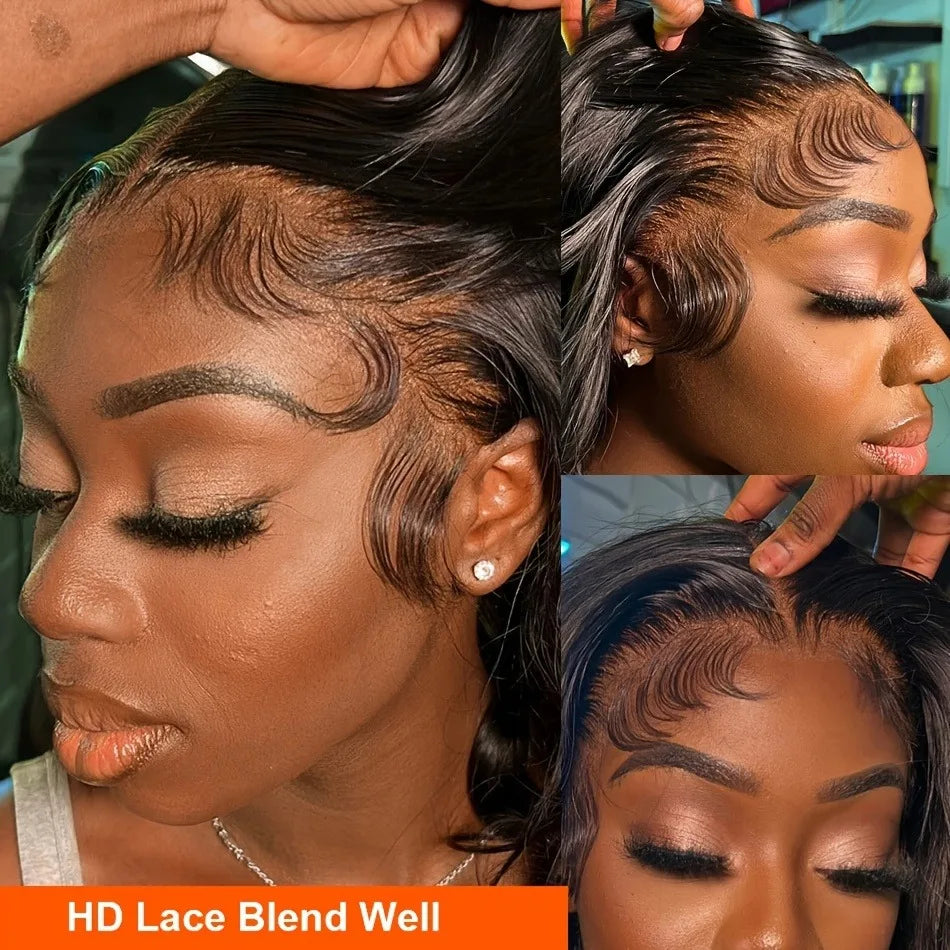 13*5 Body Wave Lace Front Human Hair Wigs with Transparent Lace & Pre-Plucked Brazilian Body Wave Lace Wig, Natural Look