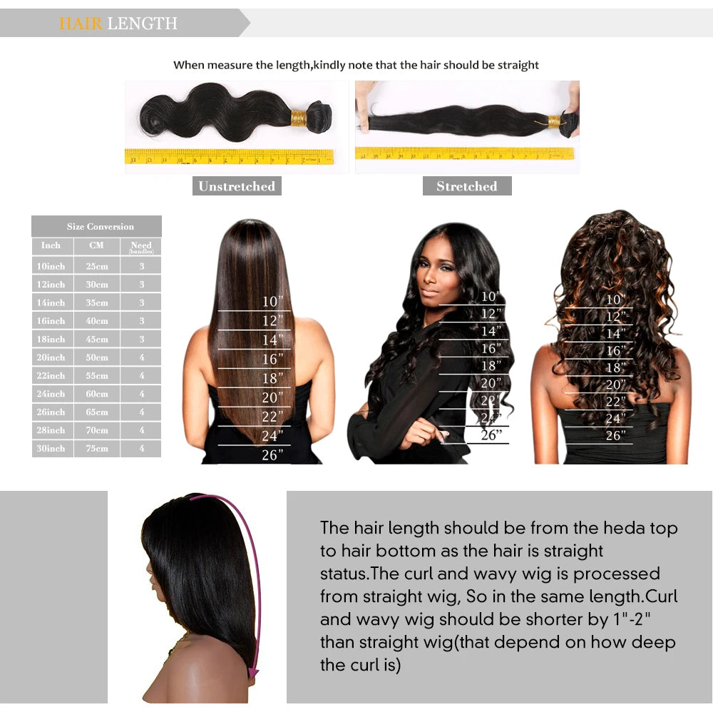 30-40 Inch 5x5 Glueless Human Hair Wig, 250 Density, 13x6 HD Transparent Lace Frontal, 13x4 Body Wave Lace Front Wig for Women