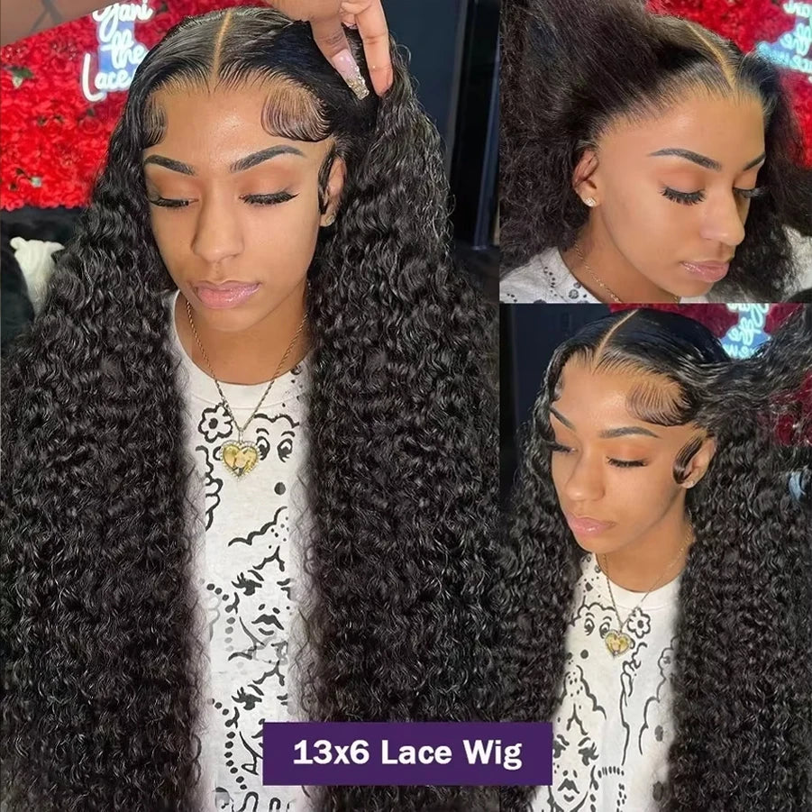 13x6 Lace Front Wigs Human Hair 200 Density Pre Plucked Deep wave 13x4 HD Lace Frontal Wigs Human Hair with Baby Hair for Women