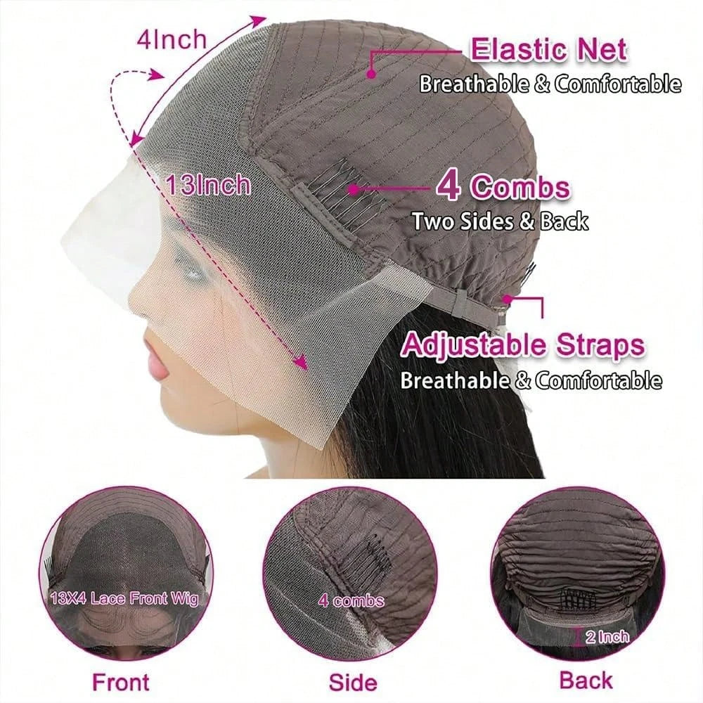 13x6 Lace Front Wigs Human Hair 200 Density Pre Plucked Deep wave 13x4 HD Lace Frontal Wigs Human Hair with Baby Hair for Women