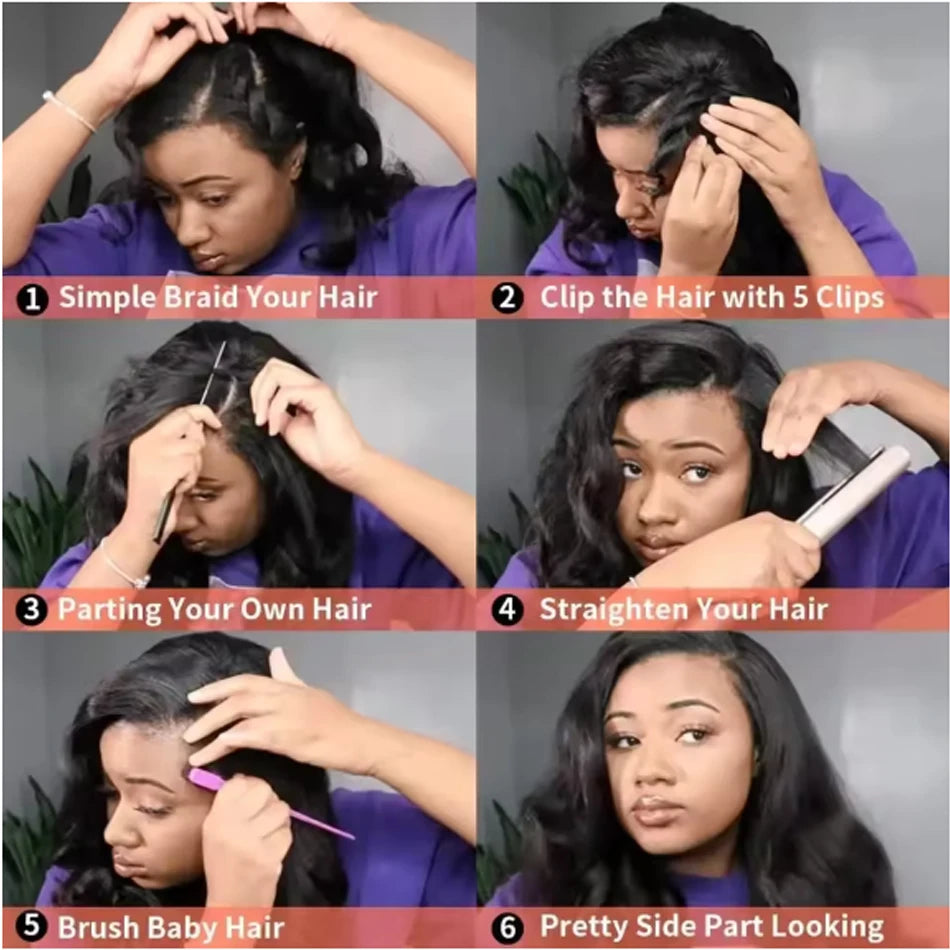 30-40 Inch 5x5 Glueless Human Hair Wig, 250 Density, 13x6 HD Transparent Lace Frontal, 13x4 Body Wave Lace Front Wig for Women