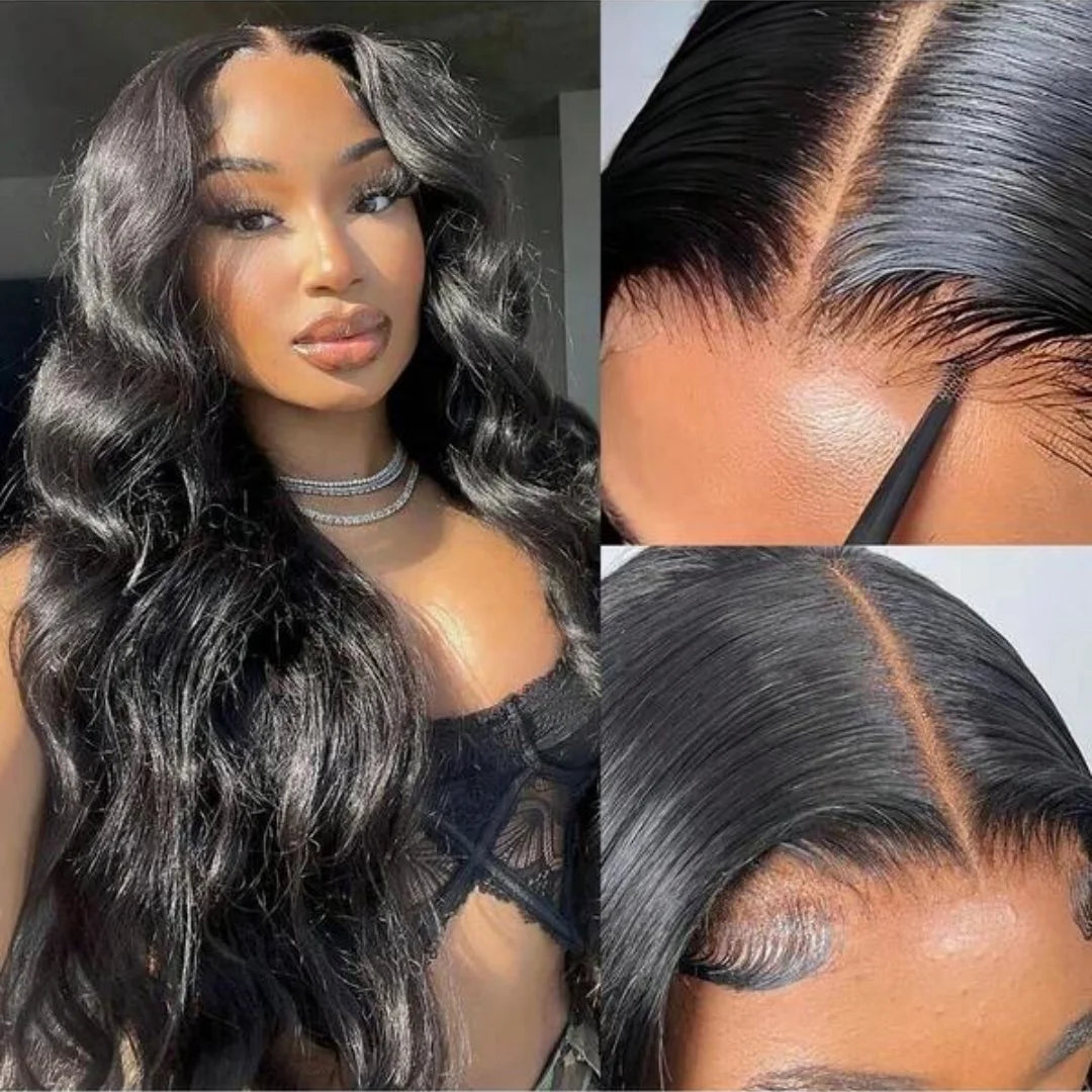 Wigs Glueless 13x6 Body Wave Human Hair Wig 13x4 Lace Wig With PrePlucked Hairline 5x5 Real Human Hair Wigs Bouncy Natural Black