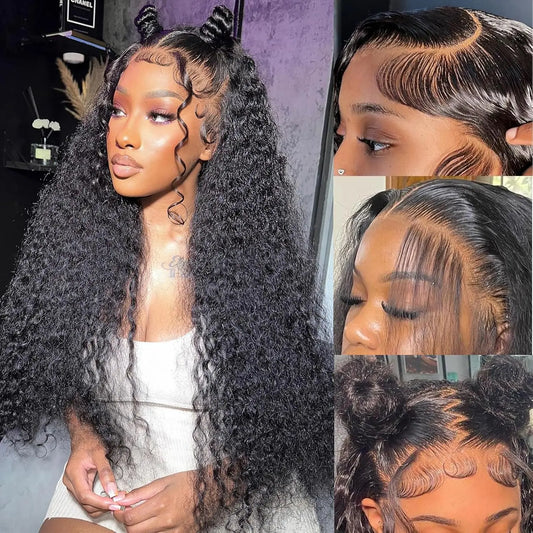 13x6 Lace Front Wigs Human Hair 200 Density Pre Plucked Deep wave 13x4 HD Lace Frontal Wigs Human Hair with Baby Hair for Women