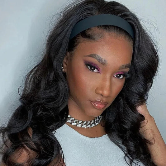 30 Inch Headband Wig Human Hair Body Wave Wig 250Density Virgin Human Hair Wigs For Black Women Brazilian Ready To Wear Wig