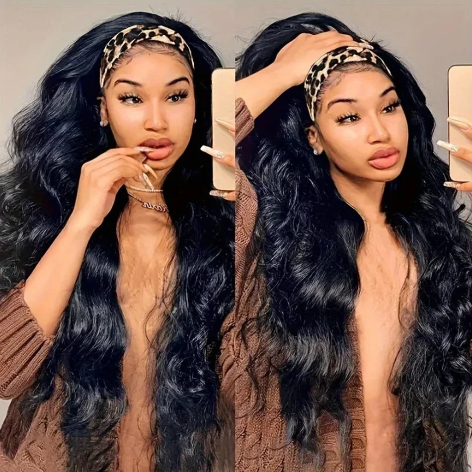30 Inch Headband Wig Human Hair Body Wave Wig 250Density Virgin Human Hair Wigs For Black Women Brazilian Ready To Wear Wig
