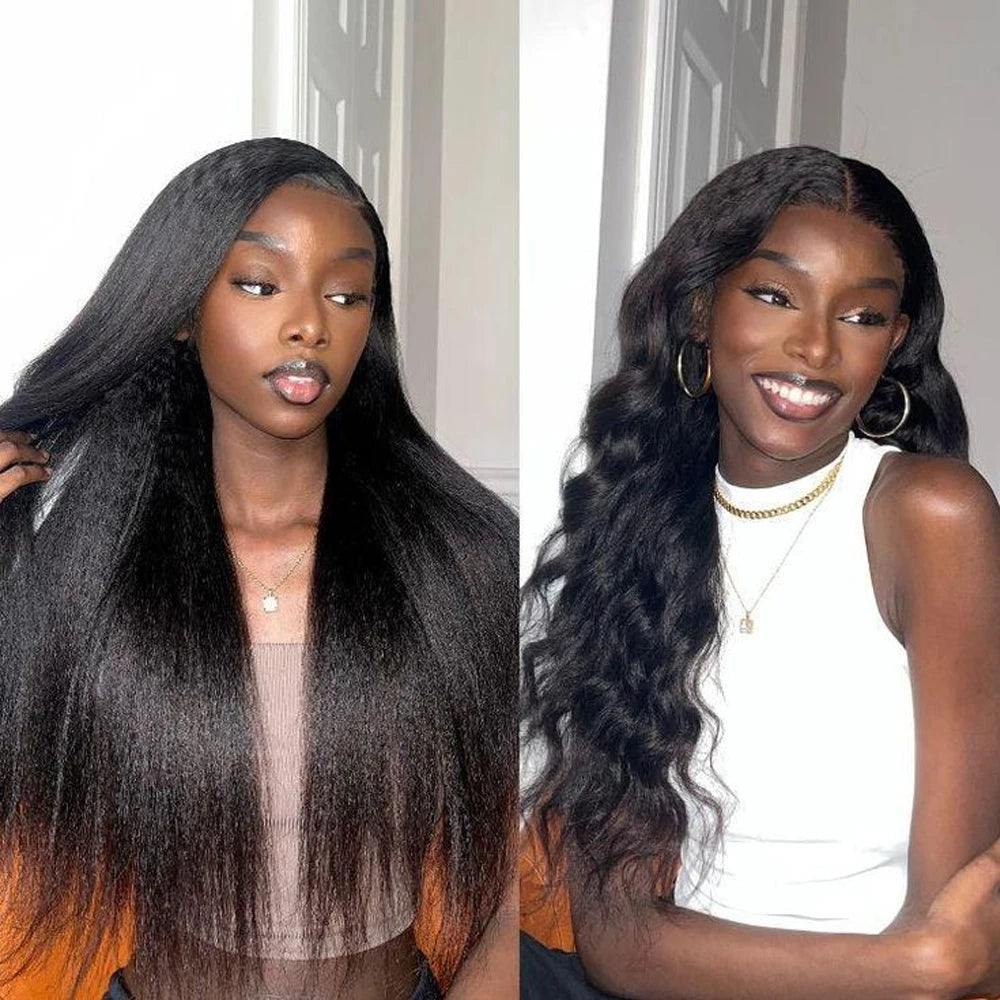 30-40 Inch 5x5 Glueless Human Hair Wig, 250 Density, 13x6 HD Transparent Lace Frontal, 13x4 Body Wave Lace Front Wig for Women