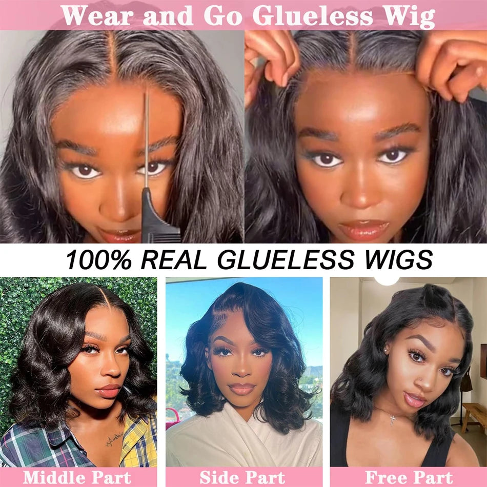 30-40 Inch 5x5 Glueless Human Hair Wig, 250 Density, 13x6 HD Transparent Lace Frontal, 13x4 Body Wave Lace Front Wig for Women