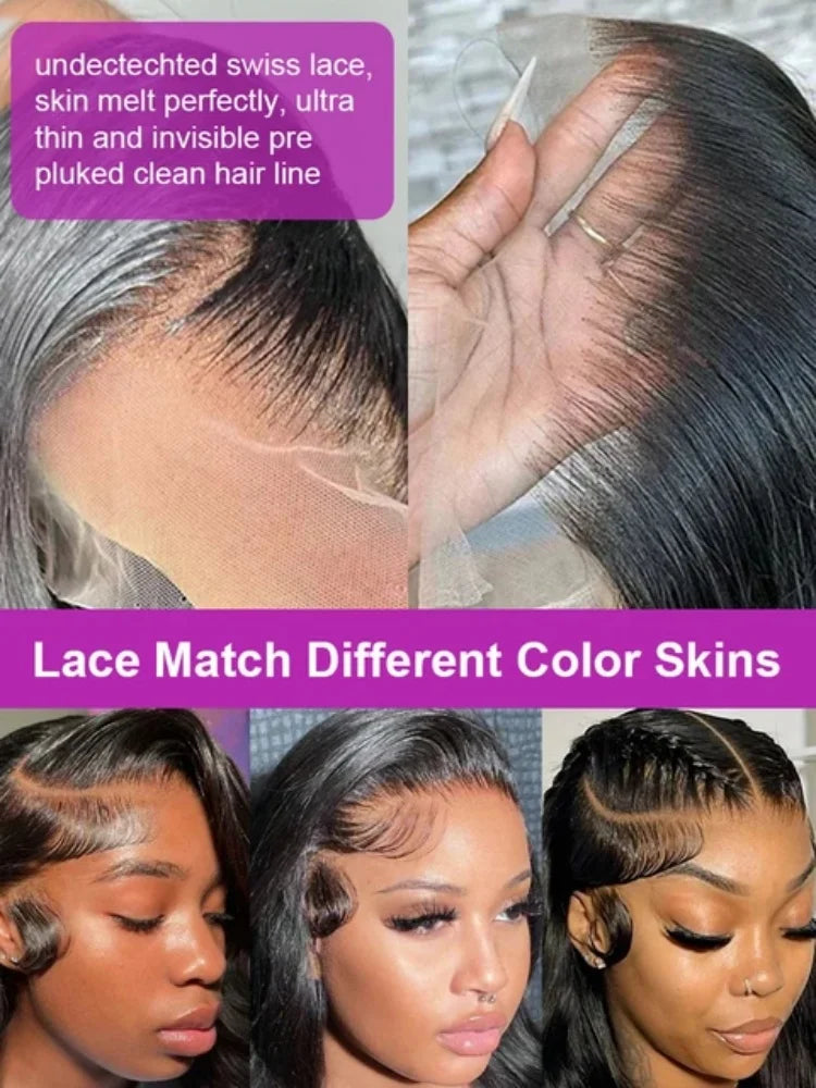 Wigs Glueless 13x6 Body Wave Human Hair Wig 13x4 Lace Wig With PrePlucked Hairline 5x5 Real Human Hair Wigs Bouncy Natural Black