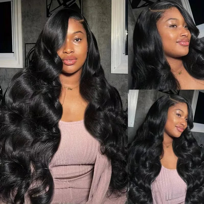 Wigs Glueless 13x6 Body Wave Human Hair Wig 13x4 Lace Wig With PrePlucked Hairline 5x5 Real Human Hair Wigs Bouncy Natural Black