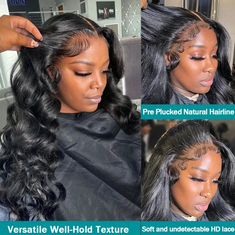 30-40 Inch 5x5 Glueless Human Hair Wig, 250 Density, 13x6 HD Transparent Lace Frontal, 13x4 Body Wave Lace Front Wig for Women