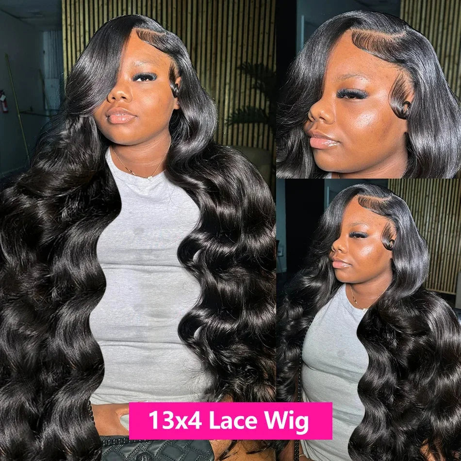 30 40 Inch 5x5 Glueless 250 Density 13x6 HD Transparent Lace Frontal Wig Human Hair 13x4 Body Wave Lace Front Wigs For Women