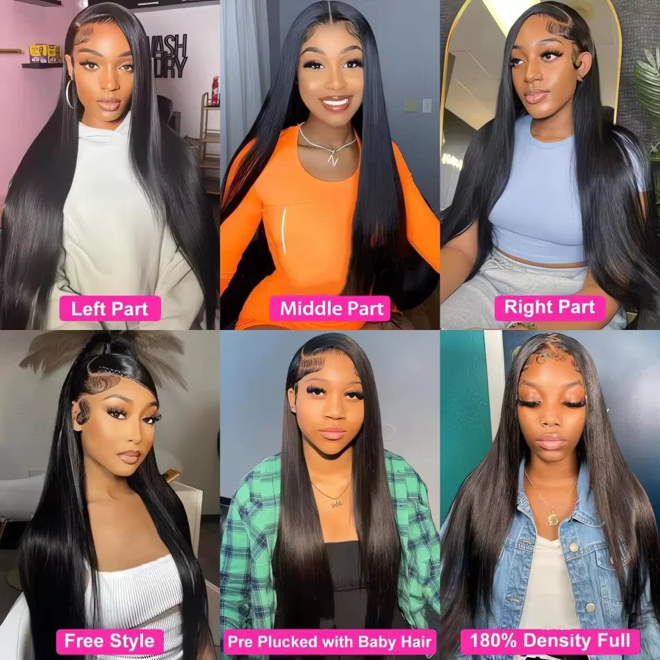 30-40 Inch 5x5 Glueless Human Hair Wig, 250 Density, 13x6 HD Transparent Lace Frontal, 13x4 Body Wave Lace Front Wig for Women