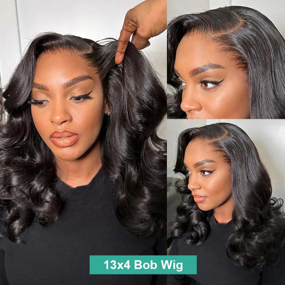 30-40 Inch 5x5 Glueless Human Hair Wig, 250 Density, 13x6 HD Transparent Lace Frontal, 13x4 Body Wave Lace Front Wig for Women
