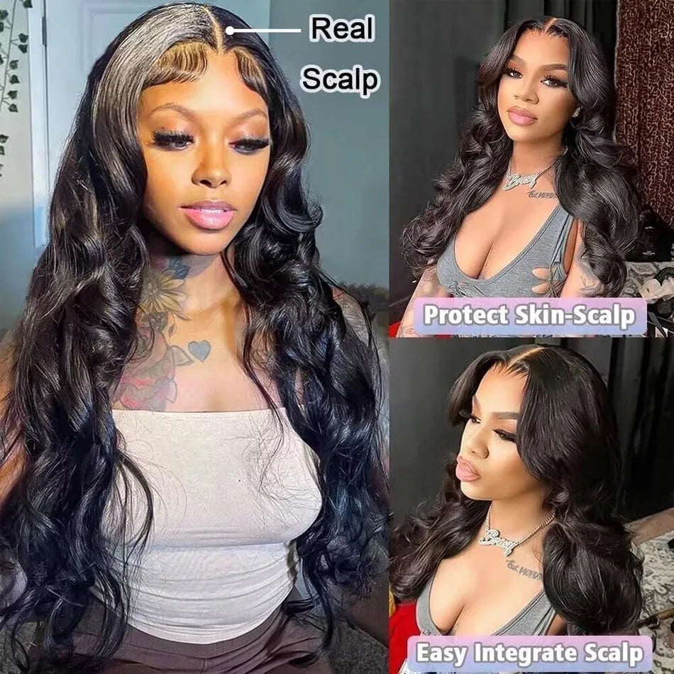 30-40 Inch 5x5 Glueless Human Hair Wig, 250 Density, 13x6 HD Transparent Lace Frontal, 13x4 Body Wave Lace Front Wig for Women