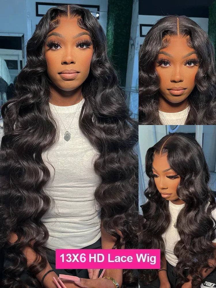 30 40 Inch 5x5 Glueless 250 Density 13x6 HD Transparent Lace Frontal Wig Human Hair 13x4 Body Wave Lace Front Wigs For Women