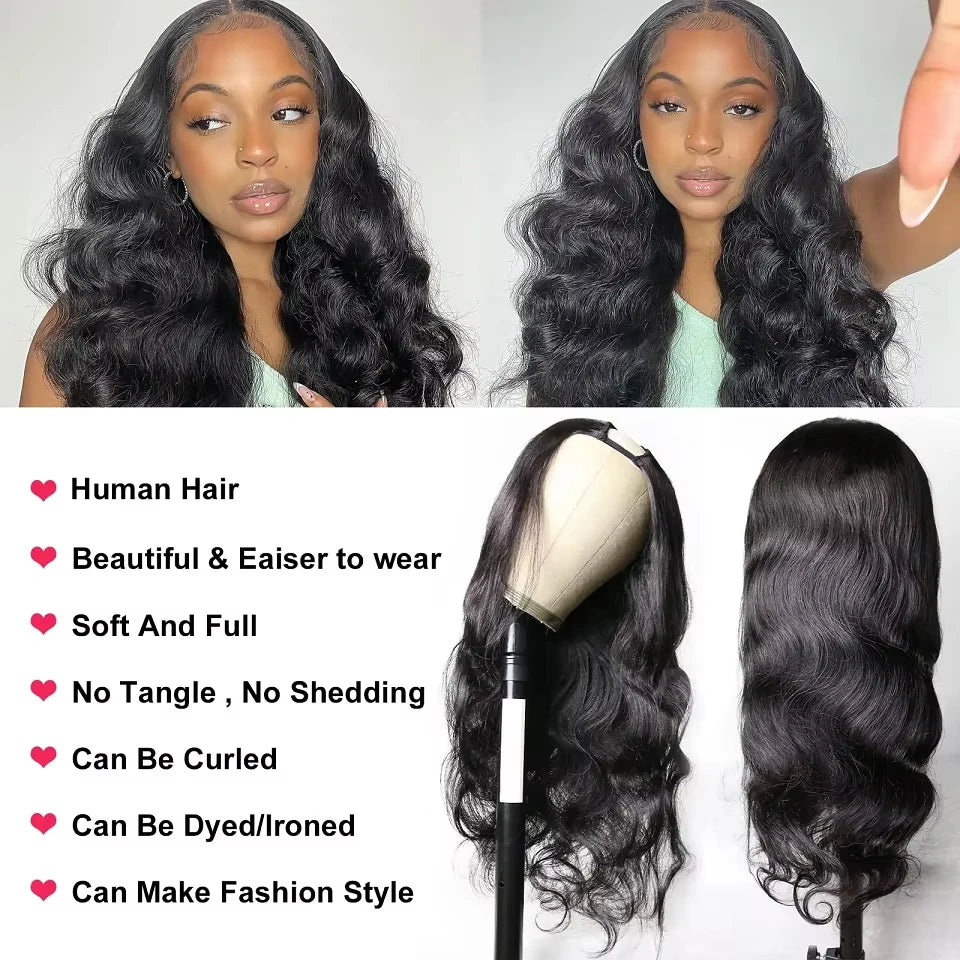 30-40 Inch 5x5 Glueless Human Hair Wig, 250 Density, 13x6 HD Transparent Lace Frontal, 13x4 Body Wave Lace Front Wig for Women