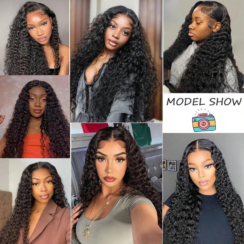 13x6 Lace Front Wigs Human Hair 200 Density Pre Plucked Deep wave 13x4 HD Lace Frontal Wigs Human Hair with Baby Hair for Women