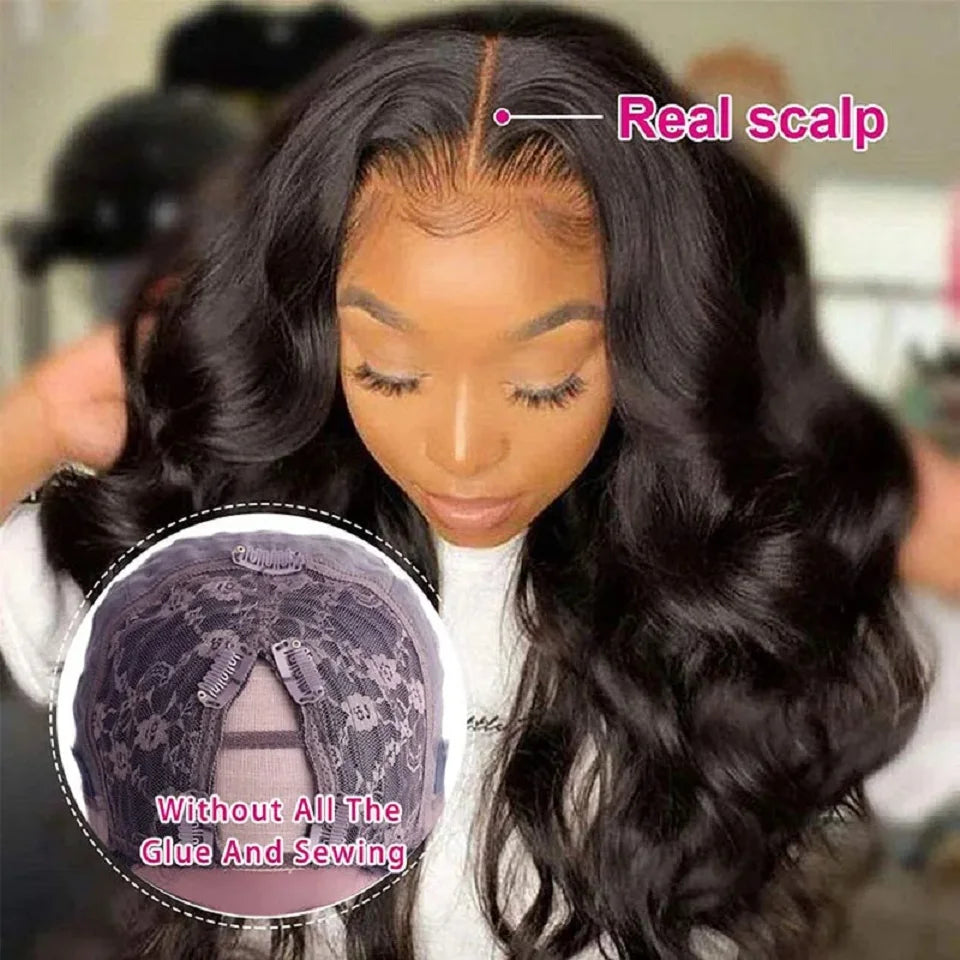30-40 Inch 5x5 Glueless Human Hair Wig, 250 Density, 13x6 HD Transparent Lace Frontal, 13x4 Body Wave Lace Front Wig for Women