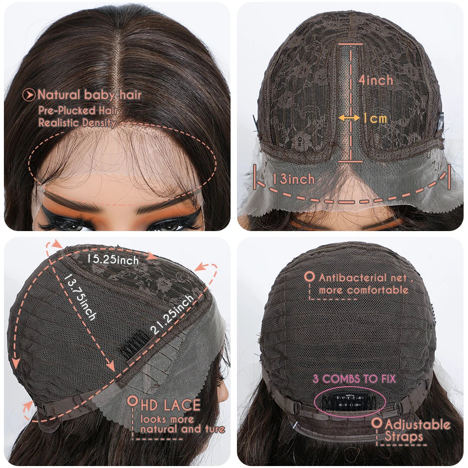 30-40 Inch 5x5 Glueless Human Hair Wig, 250 Density, 13x6 HD Transparent Lace Frontal, 13x4 Body Wave Lace Front Wig for Women