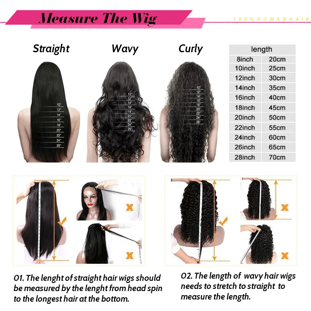 30-40 Inch 5x5 Glueless Human Hair Wig, 250 Density, 13x6 HD Transparent Lace Frontal, 13x4 Body Wave Lace Front Wig for Women